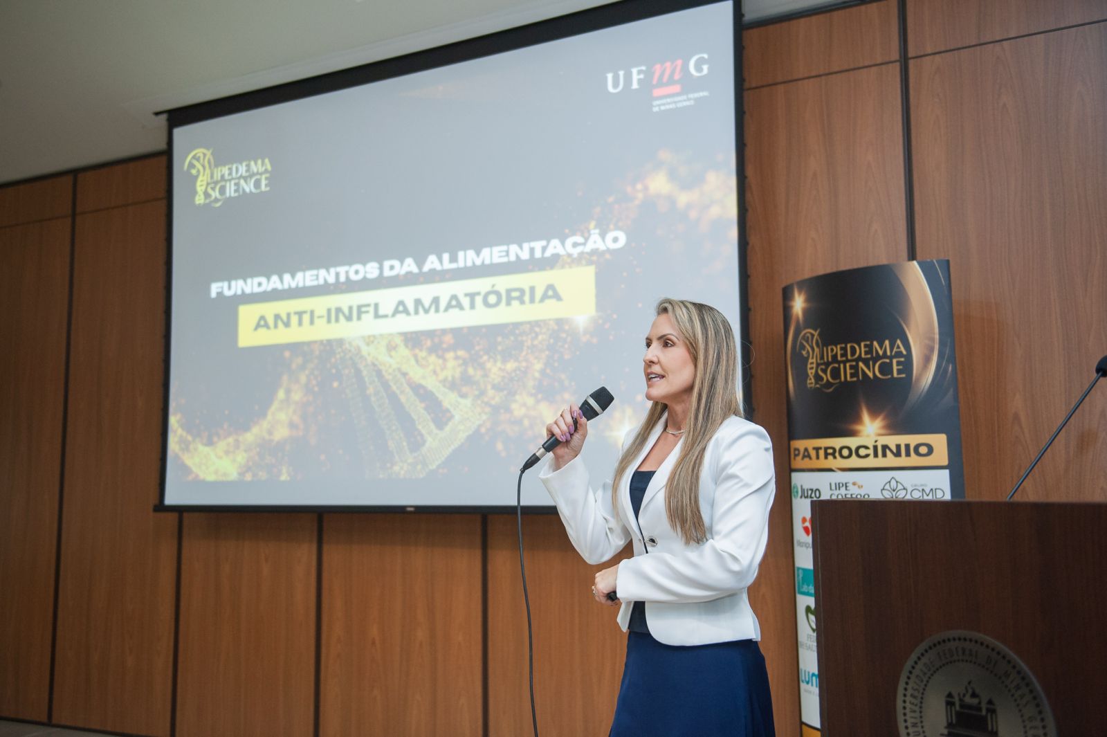 Dra. Giselle palestrando no Lipedema Science